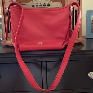 Red leather Coach Bag